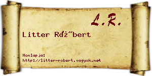 Litter Róbert névjegykártya